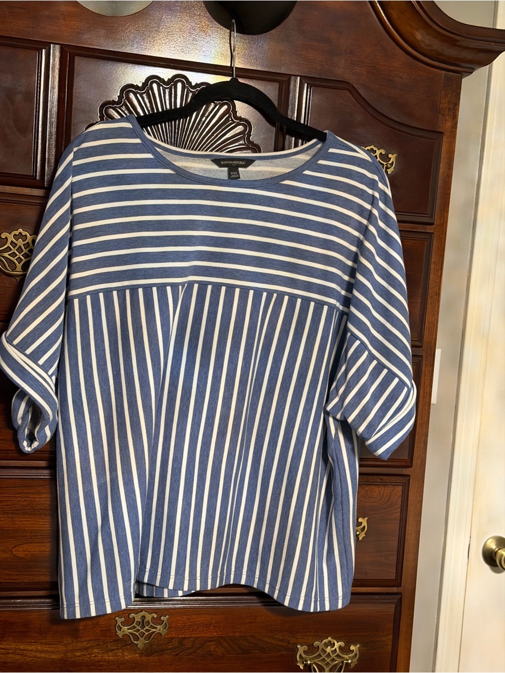 Banana Republic Blue and White Striped Tunic Top